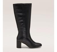 Hush Puppies Oprah Long Leather Women's Black Heeled Knee High Boots UK 8