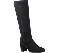Hush Puppies Oprah Suede Long Leather Womens Black Heeled Knee High Boots - Size UK 4