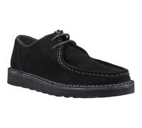 Hush Puppies Otis Suede Mens Black Lace-Up Shoes - Size UK 9