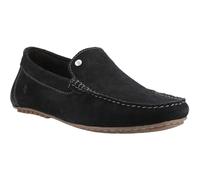 Hush Puppies Ralph Suede Leather Mens Black Loafers - Size UK 11