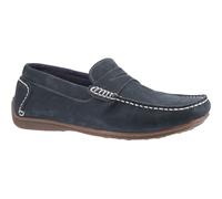 Hush Puppies Mens Roscoe Leather Slip On Loafer Shoes - Navy Nubuck Leather - Size 12 (UK Shoe)