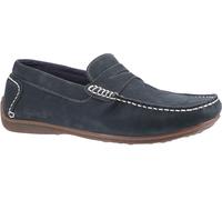 Hush Puppies Mens Roscoe Leather Slip On Loafer Shoes - Navy Nubuck Leather - Size 10 (UK Shoe)