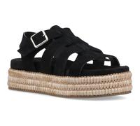 Hush Puppies Rosetta Gladiator Leather Women's Black/Tan Sandals UK 4