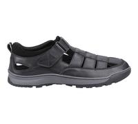 Hush Puppies Rucker Mens Black Leather Comfortable Fisherman Sandals, Size: 12