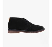 Hush Puppies Samuel Mens Suede Lace-Up Memory Foam Casual Black Chukka Boots