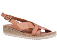 Hush Puppies Sandal Ladies Summer Elena Cross Over Wedge Sandal Tan