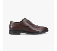 Hush Puppies Santiago Mens Leather Lace-Up Memory Foam Formal Brown Derby Shoes