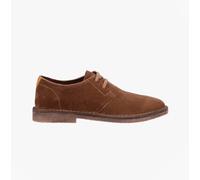 Hush Puppies Scout Mens Leather Lace-Up Breathable Casual Tan Derby Shoes