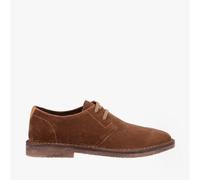 Hush Puppies SCOUT Mens Suede Leather Derby Shoes Tan - UK 12