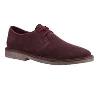 Hush Puppies Scout Suede Mens Bordeaux Lace-Up Shoes - Wine - Size UK 7