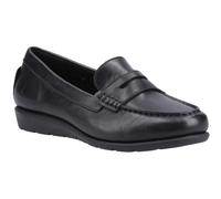 Hush Puppies Shelby Leather Womens Black Loafers - Size UK 8