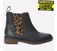 Hush Puppies Womens Stella Slip On Chelsea Ankle Boots - Black Leather - Size UK 3