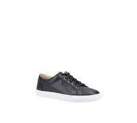 Hush Puppies 'tessa' Smooth Leather Lace Trainers In Black Black