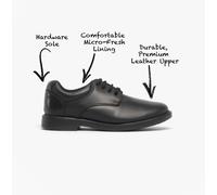 Hush Puppies Tim Boys Leather School Shoes Black