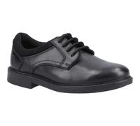 Hush Puppies Tommy Senior Leather Boys's Black Shoes - UK 8 / EU 42 / US 8.5
