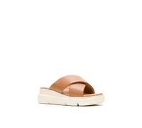 Hush Puppies Sandals Uplift Leather Crossover Slide - Women's Tan - UK 8 / EU 42 / US 10