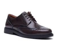 Hush Puppies Verity Hi-Shine Leather Women's Chocolate Brogues Shoes - UK 9