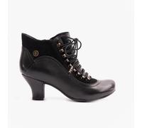 Hush Puppies 'Vivianna' Black Lace Up Heeled Ankle Boots