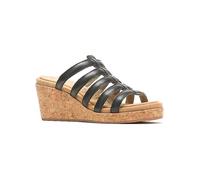 Hush Puppies Willow Black Leather Wedge Mules Black