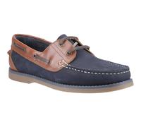 Hush Puppies Wilson Leather Mens Navy/Tan Boat Shoes - Size UK 9