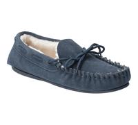 Hush Puppies Womens Allie Suede Faux Fur Lined Cozy Slippers - Navy - Size UK 3