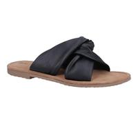 Hush Puppies Amy Wide Fit Leather Women's Black Sandals - UK 7 / EU 40 / US 9