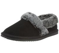 (Black, 6 (Adults')) Hush Puppies Womens Slippers Full Fluffy Ariel Suede Leather black UK Size