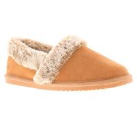 Hush Puppies Ariel Womens Tan Brown Fluffy Slippers, Size: 4