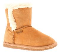Hush Puppies Womens Ashlyn Genuine Suede Bootie Slippers Tan - Size UK 3