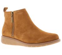 Hush Puppies Womens Boots Ankle Libby Suede Leather Zip tan - Size UK 5