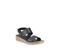 Hush Puppies Ebony Wide Fit Leather Women's Black Sandals - UK 8 / EU 41 / US 10