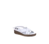 Hush Puppies Ladies Elena Cross Over Wedge Sandal, White, 6