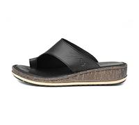 Hush Puppies Elissa Womens Leather Slip-On Lightweight Casual Black Sandals