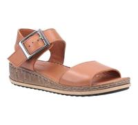 Hush Puppies Women's Sandal Ellie - Wide Leather Comfort Buckle - Tan UK 3