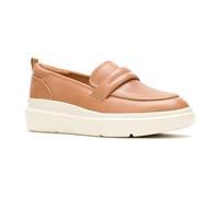 (Brown, 7 (Adults')) Hush Puppies Joy Penny Leather Women's Tan Loafers