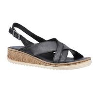 Hush Puppies Womens/Ladies Elena Leather Wedge Sandal (Black) - Size UK 8