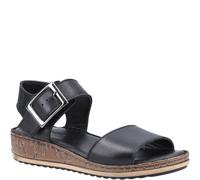 Hush Puppies Womens/Ladies Ellie Leather Wedge Sandals (Black) - Size UK 4