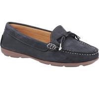 Hush Puppies Maggie Slip On Memory Foam Leather Womens | Slip On Shoes | Navy | UK Size 6