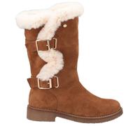 Hush Puppies Womens Megan Suede Wide Boot - Tan