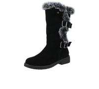 Hush Puppies Wide Fitting Megan Calf Boot - Black, Black, Size 7, Women Black