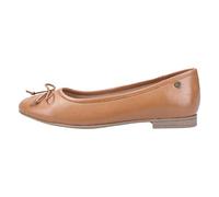 Hush Puppies Naomi tan ladies memory foam slip on ballet pumps shoes