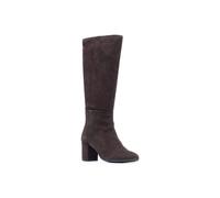 Hush Puppies Oprah Suede Long Leather Women's Chocolate Heeled Knee High Boots UK 5