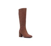 Hush Puppies Oprah Suede Long Leather Women's Mocha Heeled Knee High Boots UK 6