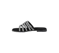 (Black, 6 (Adults')) Hush Puppies Paris Slide Suede Women's Black/Silver Sandals
