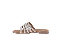 Hush Puppies Slide Sandal Paris Suede - Tan/Silver - Women's UK 5 / EU 38