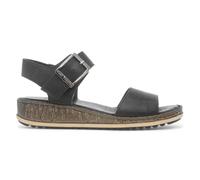 Hush Puppies Womens Sandals Black Adults Ladies Wedge Leather Buckle Ellie SIZE