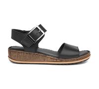 Hush Puppies Womens Sandals Black Adults Ladies Wedge Leather Buckle Ellie SIZE