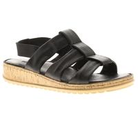 Hush Puppies Womens Sandals Eden Wide Fit Leather Elasticated black UK Size
