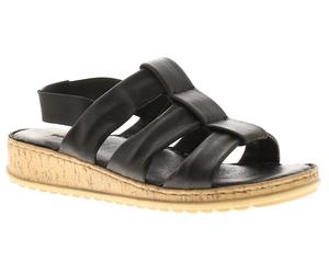 Hush Puppies Womens Sandals Eden Wide Fit Leather Elasticated black UK Size