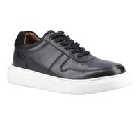Hush Puppies Wyatt Mens Trainers - Black Leather - Size UK 6